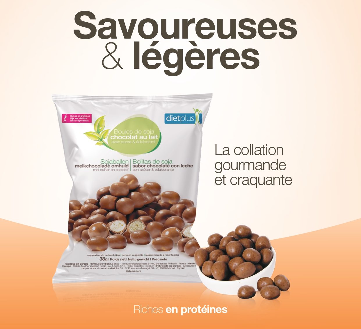 Boules de soja chocolat au lait